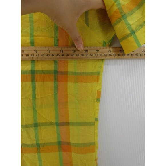 VINTAGE Topps Shirt Medium Sanforized 60s 70s Mod Button Up Plaid * - Picture 5 of 10